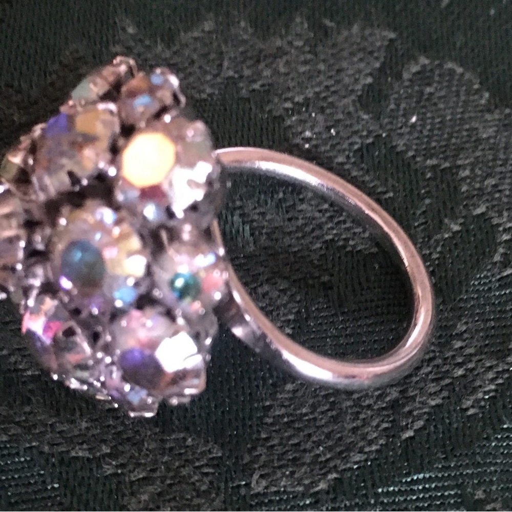 Sarah Coventry Rare Silver Crystal Ring